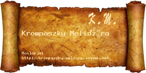 Krompaszky Melióra névjegykártya